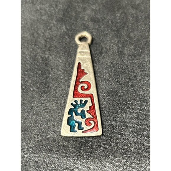 Native American Kokopelli Flute Player Sterling Silver Pendant 1.5in I972 - Picture 1 of 5